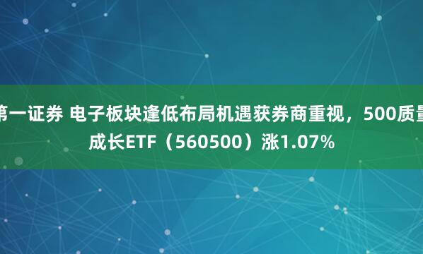 第一证券 电子板块逢低布局机遇获券商重视，500质量成长ETF（560500）涨1.07%